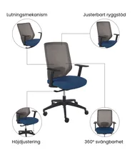 Kontorsstol VIRTUOSO Blå_1073400