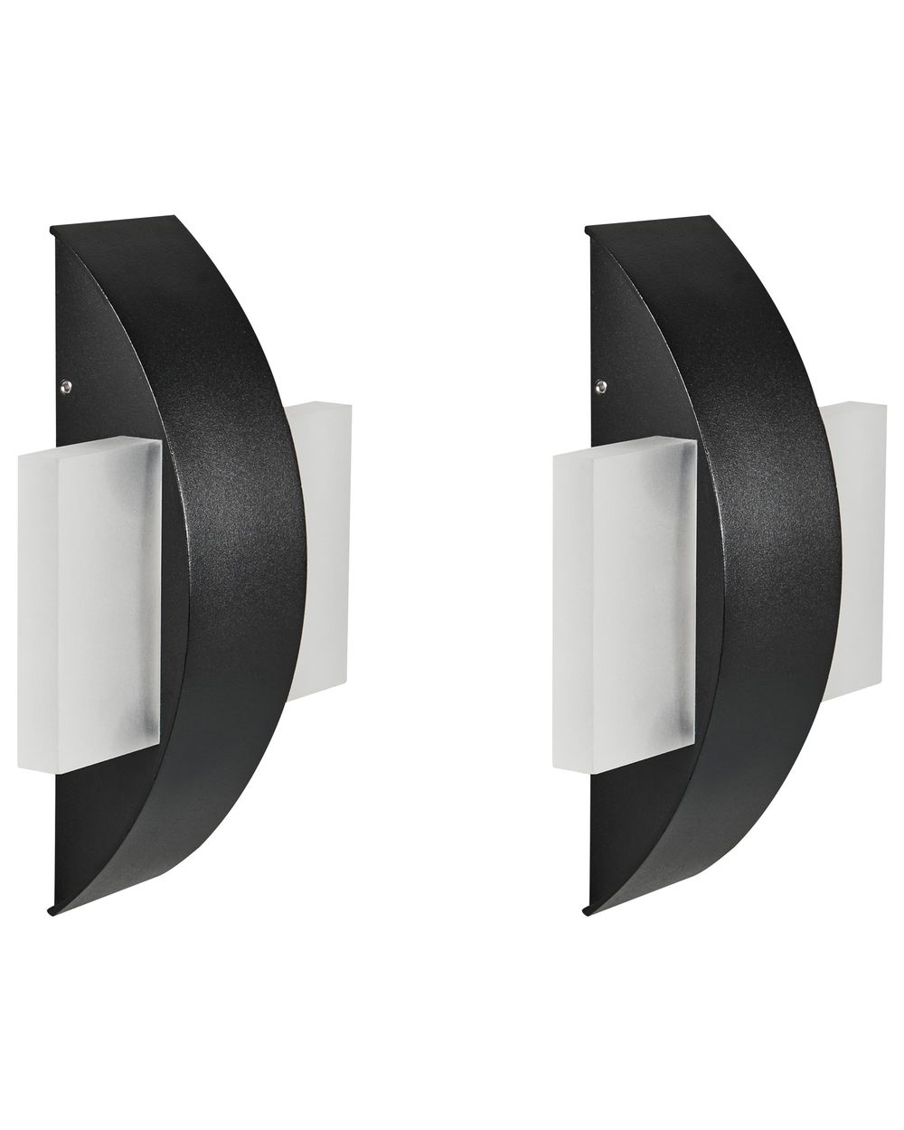 Set of 2 Outdoor LED Wall Lights LOSSIE Black