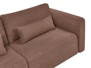 Bäddsoffa 3-sits VAXHOLM med förvaring Bouclé Brun_1026760