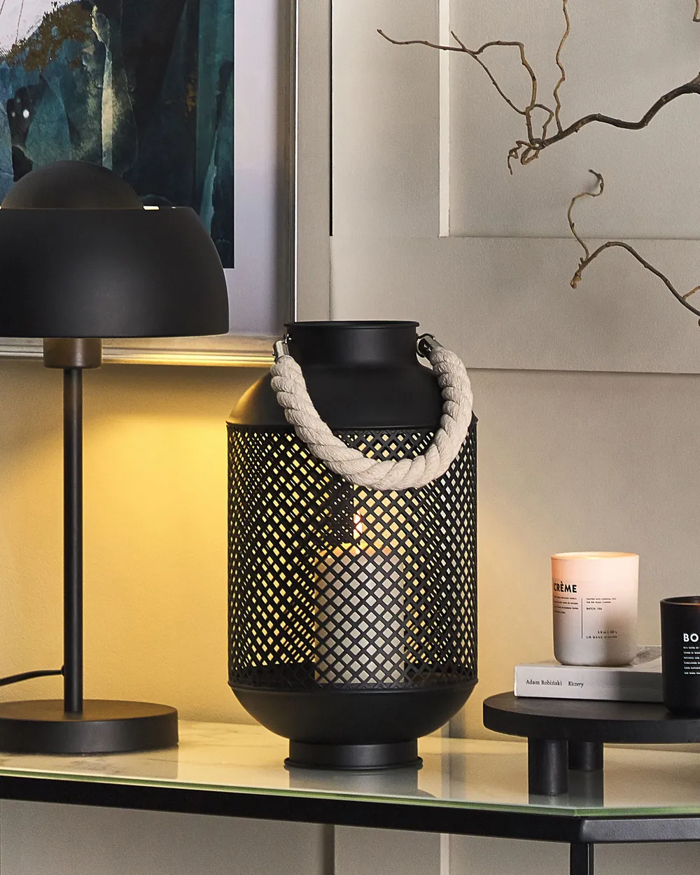 Lantern CORON 34 cm Metal Black