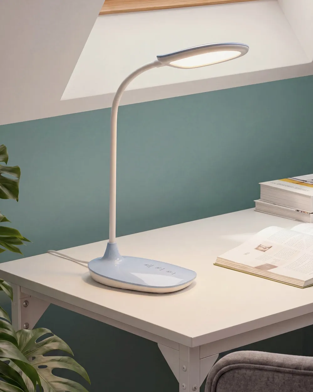 LED Desk Lamp HYDRA with Dimmer Light Blue