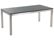 Garden Dining Set 6 Seater GROSSETO Granite Polished Black/ White_429980