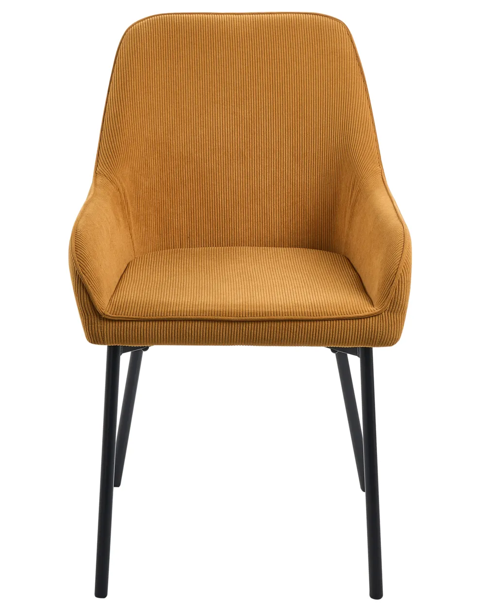 Set of 2 Dining Chairs LOVERNA Corduroy Mustard_780034