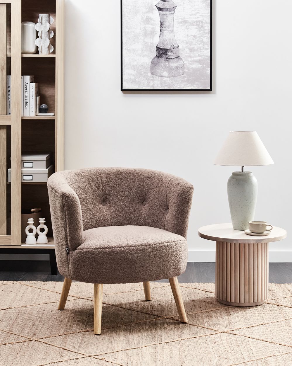 Armchair ODENZEN Boucle Brown
