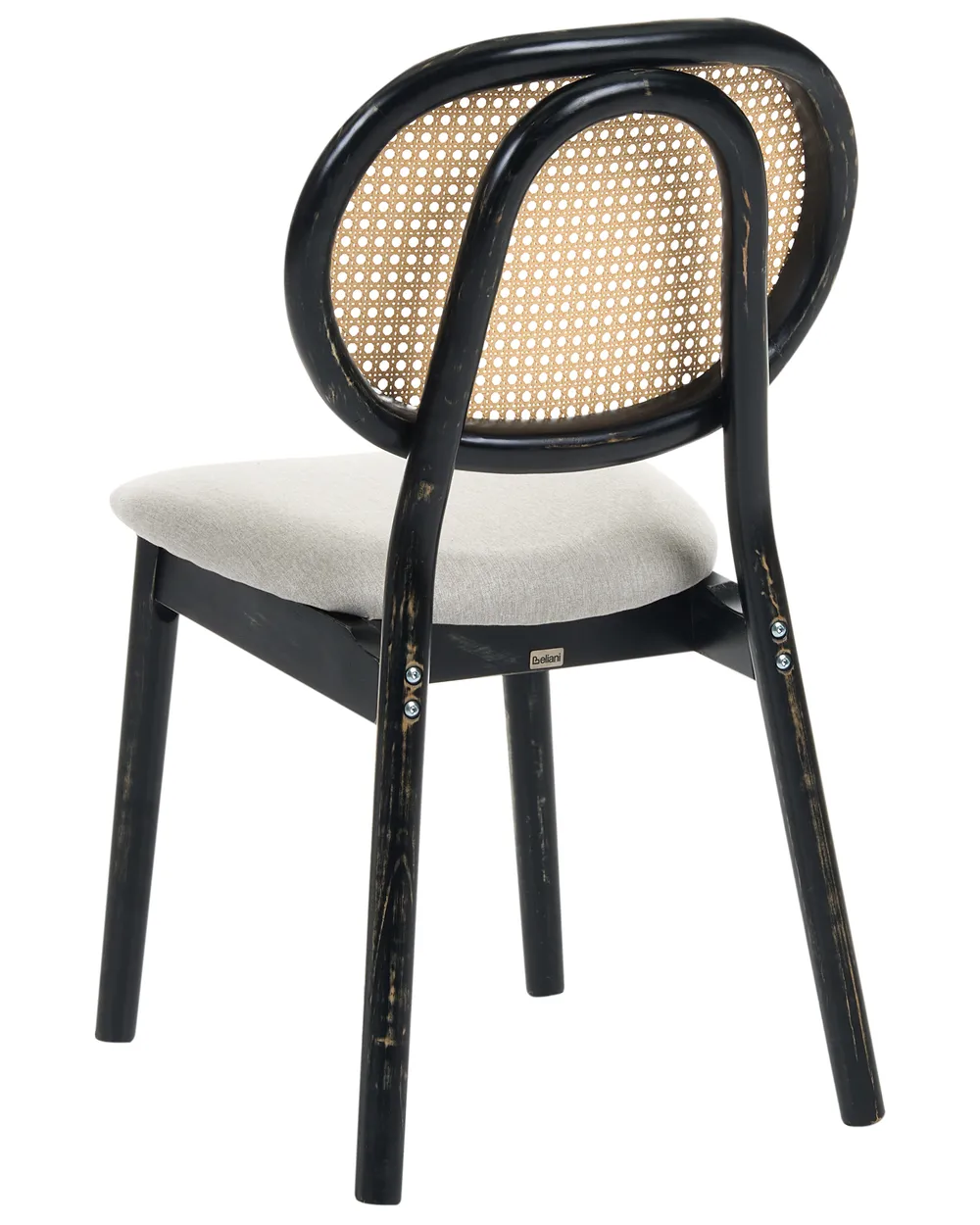 Set of 2 Chairs GAVIOTA Wood Black/ Beige_1095784