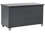Oppbevaringsboks KYMI 136 cm 55 cm Metall med hjul Mørkegrå_1173670