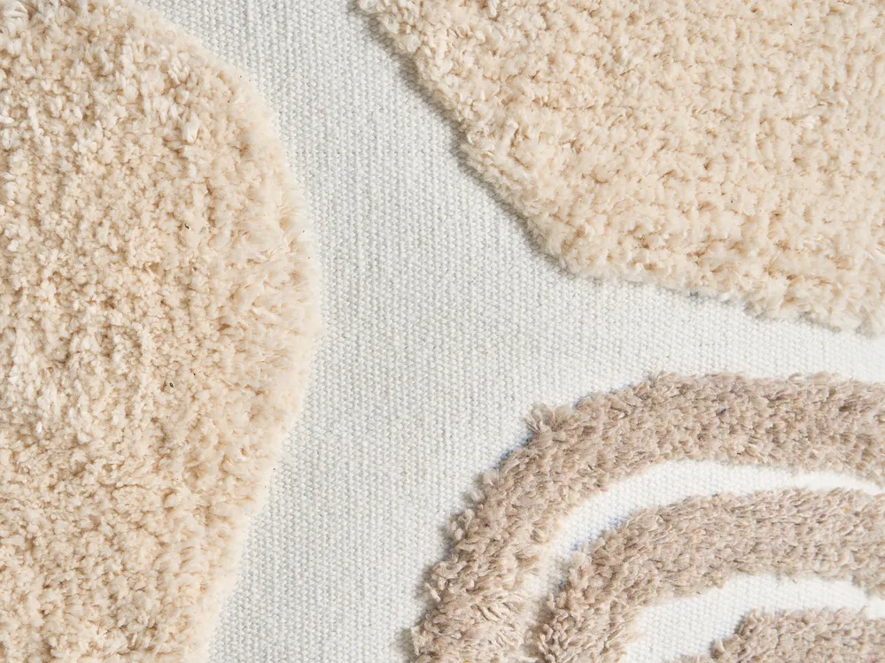 Koristetyynysetti 3 kpl ALSTONIA 30 x 50 cm 45 x 45 cm Puuvilla Beige Abstrakti kuvio_1040024