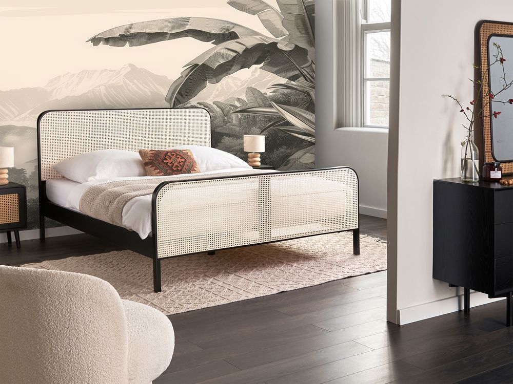 Bed Pine Wood GONFARON 160 x 200 cm (EU King Size) Black