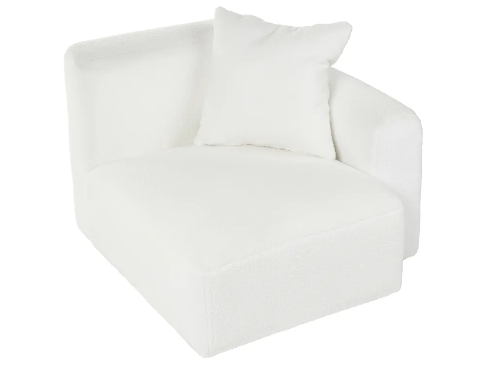 Modular Corner Sofa 3 Seater HEDE Boucle White Right Hand_1091892