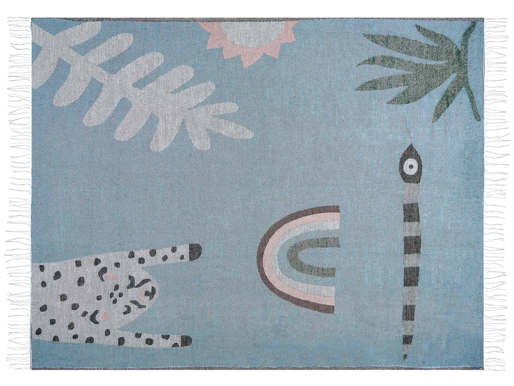 Pläd LIMGHA 130 x 170 cm Blå_834826