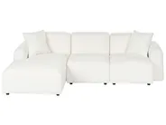 Modular Corner Sofa 3 Seater HEDE Boucle White Right Hand_1091949