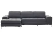 Corner Sofa 4 Seater KIRUNA Fabric Dark Grey Right Hand_321817