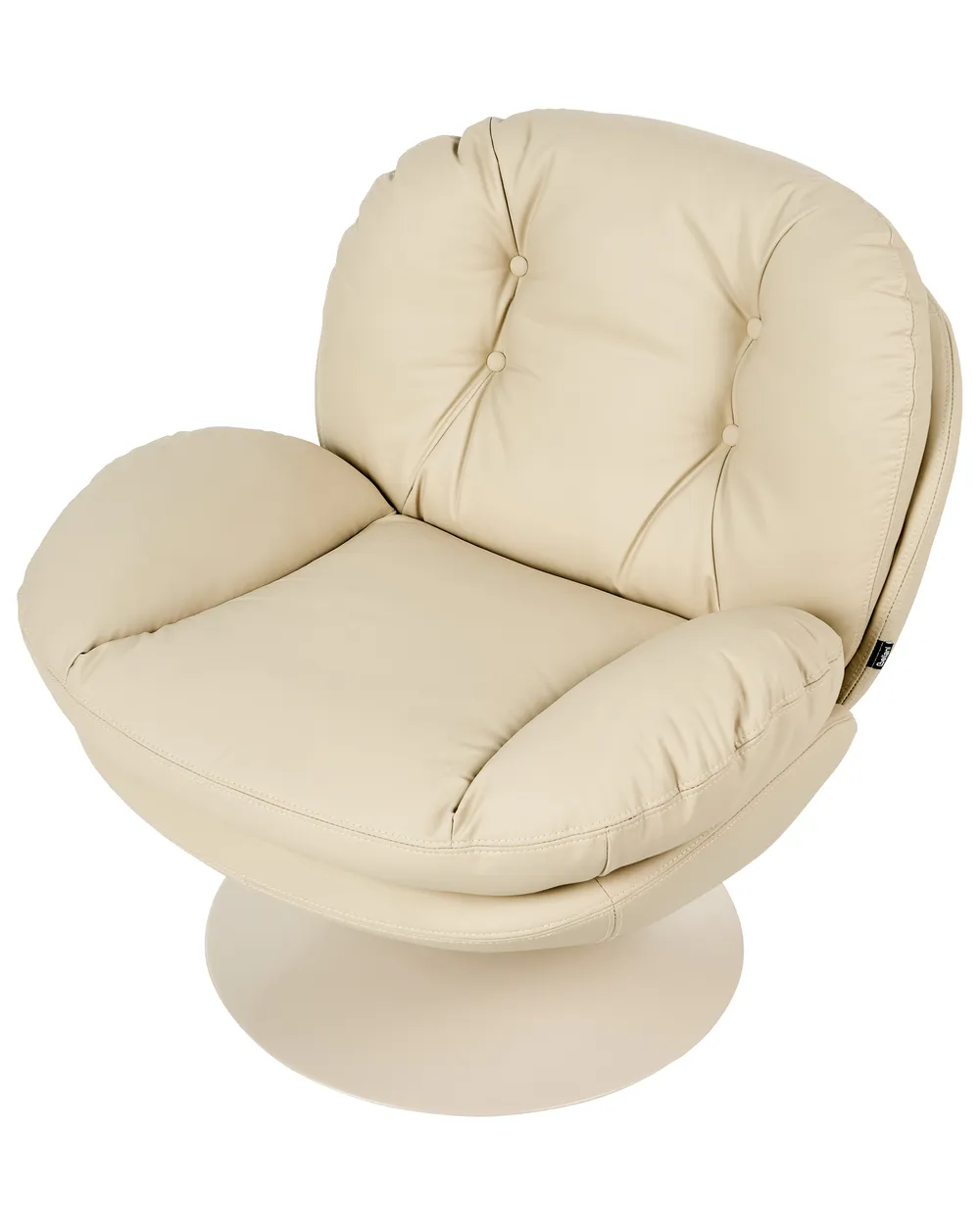 Swivel Armchair NOLVIK Faux Leather Beige_1120107