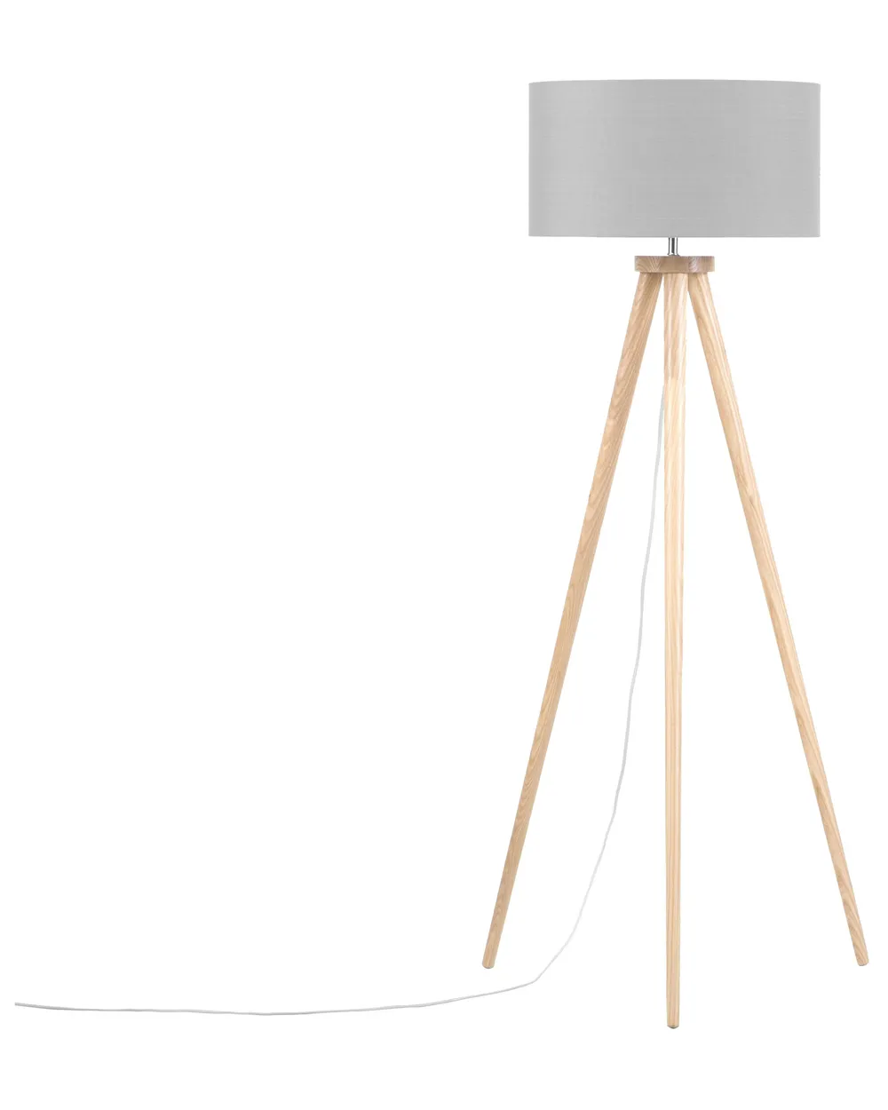 Floor Lamp NITRA Oak Wood Grey_876934
