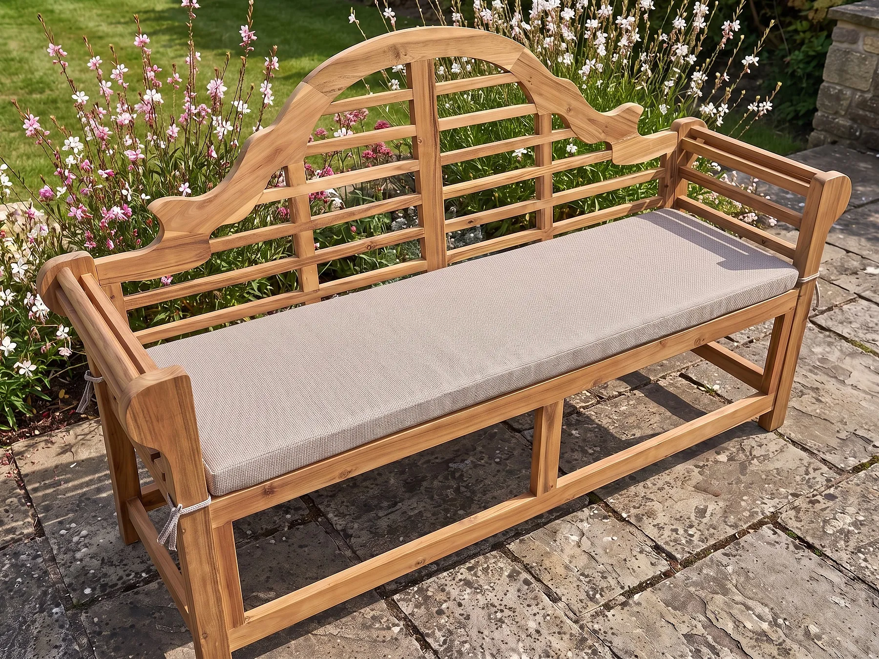 Sittdyna för bänk MARLBORO 151 x 46 cm Beige_1119020