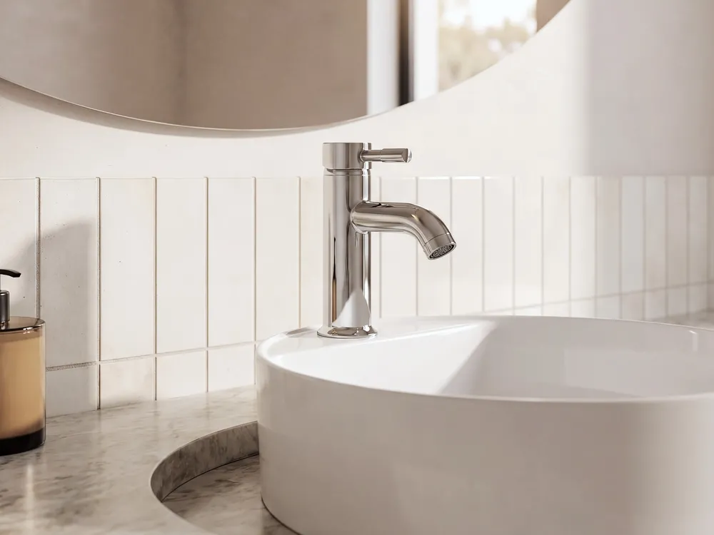 Basin Mixer Tap RUSUMO Brass Silver