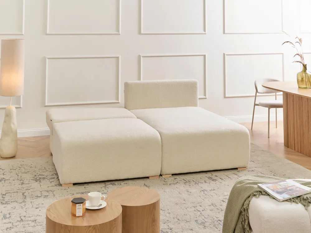 Modular Corner Sofa NERBO Boucle Off-White Left Hand_1034004