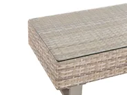 Trädgårdshörnsoffa med bord 5-sits LANCIANO Konstrotting Off-White Högervänd_930951