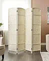 Tilanjakaja 4 paneelia LAPPAGO 163 cm 170 cm Vaaleanbeige