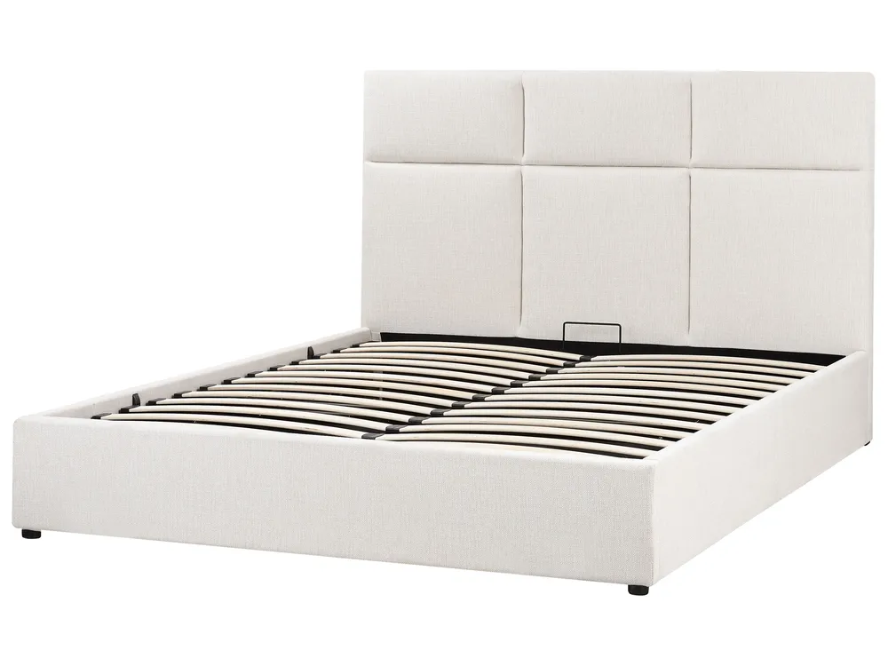 Ottoman Bed LAGORD Fabric Off-White 160 x 200 cm (EU King Size)_971934