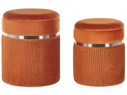 Set med 2 förvaringspuffar CAMDENTON Sammet Orange_823887