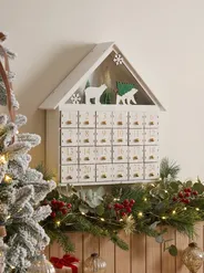 Joulukoriste LED-valo MJOSA 33 cm Joulukalenteri Valkoinen_1016822