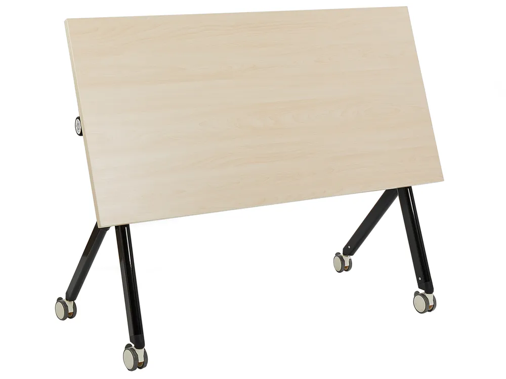Työpöytä taitettava BENDI 120 cm 60 cm pyörillä Vaaleanruskea_922219
