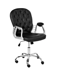 Desk Chair PRINCESS Faux Leather Black_1131754
