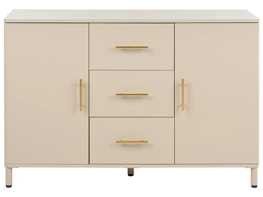 Sideboard med lådor OMBURA Metall Beige_1082541