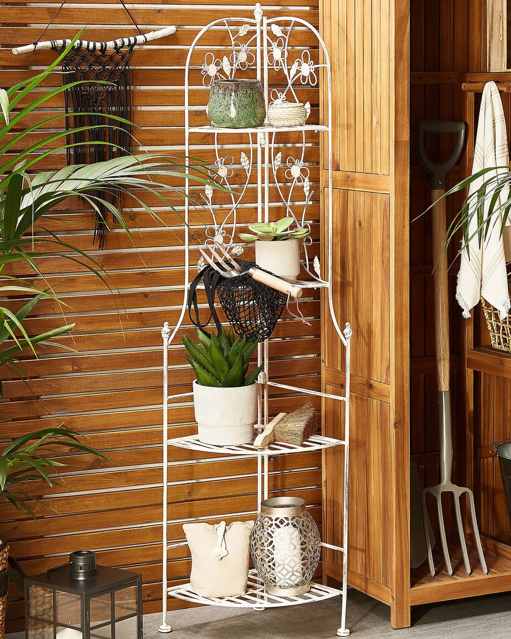 Corner Shelving Unit BIELLA 35 cm 158 cm Metal White