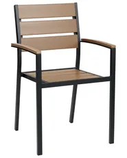 Set med 6 trädgårdsstolar VERNIO Brun/ Svart_862886