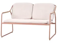 Garden Lounge Set with Table 4 Seater CALASCIO Metal Light Beige_1071417