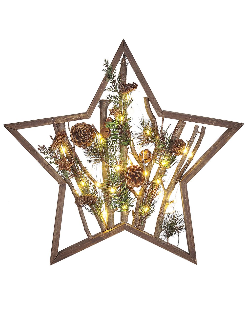 Adventsstjärna LED DOKKA 46 cm Brun