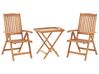 Bistro Set Folding JAVA Acacia Wood Light Brown