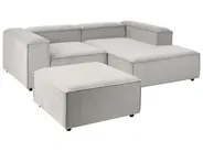 Modular Corner Sofa 2 Seater ARDAL with Ottoman Corduroy Taupe Left Hand_1011058
