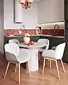 Set of 2 Dining Chairs ALICE Fabric Light Grey