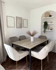 Set of 2 Dining Chairs LOVERNA Velvet Beige_995042