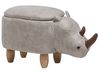 Storage Animal Stool RHINO Rhino Faux Leather Light Grey