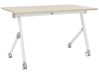 Foldable Office Desk BENDI 120 cm 60 cm with Wheels Light Brown