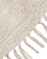 Matto HALFETI Vaaleanbeige ø 140 cm Puuvilla_837570