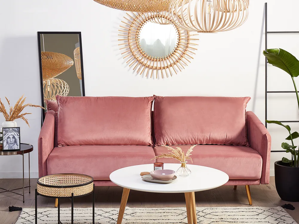 Sofa 3 Seater MAURA Velvet Pink