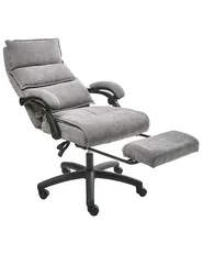 Executive Chair with Footrest EATON Chenille Grey_1009741