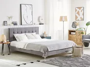 Bed Velvet AMBERT 140 x 200 cm (EU Double) Grey_786679