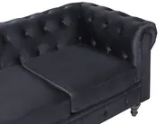 Soffa 3-sits CHESTERFIELD Sammet Svart_1065198