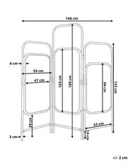 3 Panel Room Divider CARPI 166 cm 180 cm Natural_864620