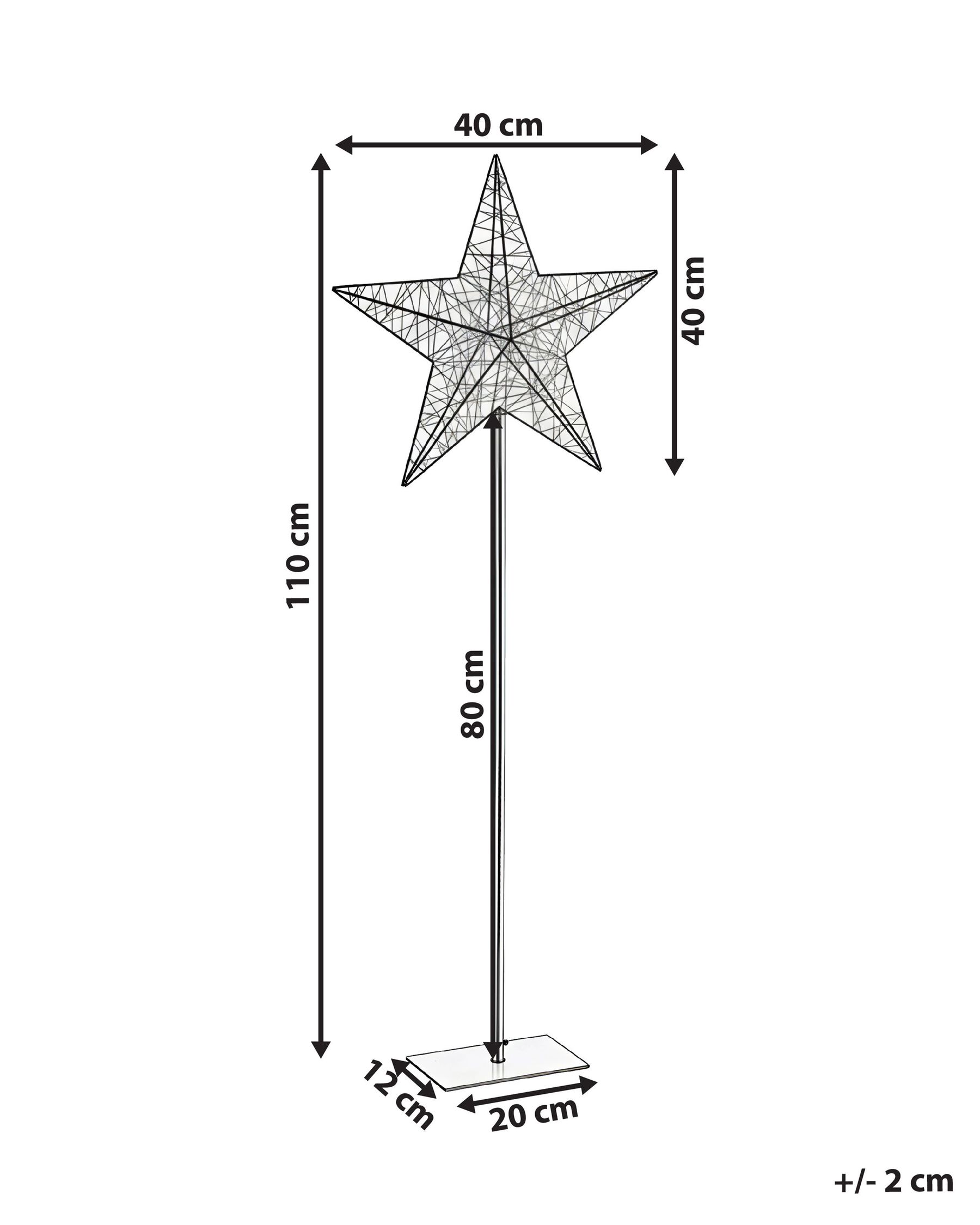 Ulkokoriste LED-valo SANNAN 110 cm Tähti Musta_1031829