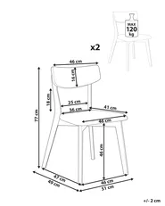 Set med 2 matstolar HOLLY Trä Ljusbrun/ Brun_1065870