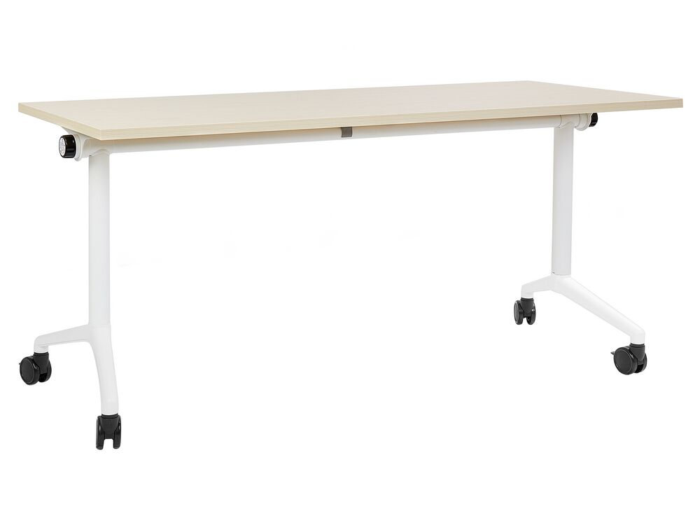 Sammenleggbart skrivebord CAVI 160 cm 60 cm med hjul Lysebrun