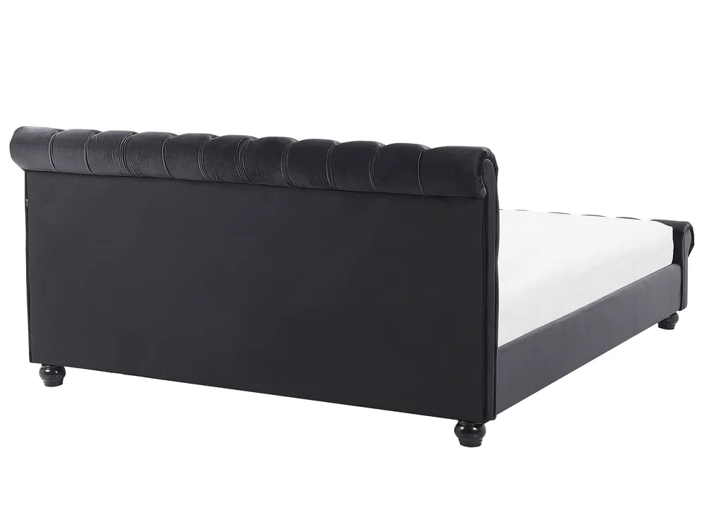 Waterbed Velvet AVALLON 140 x 200 cm (EU Double) Black_846729