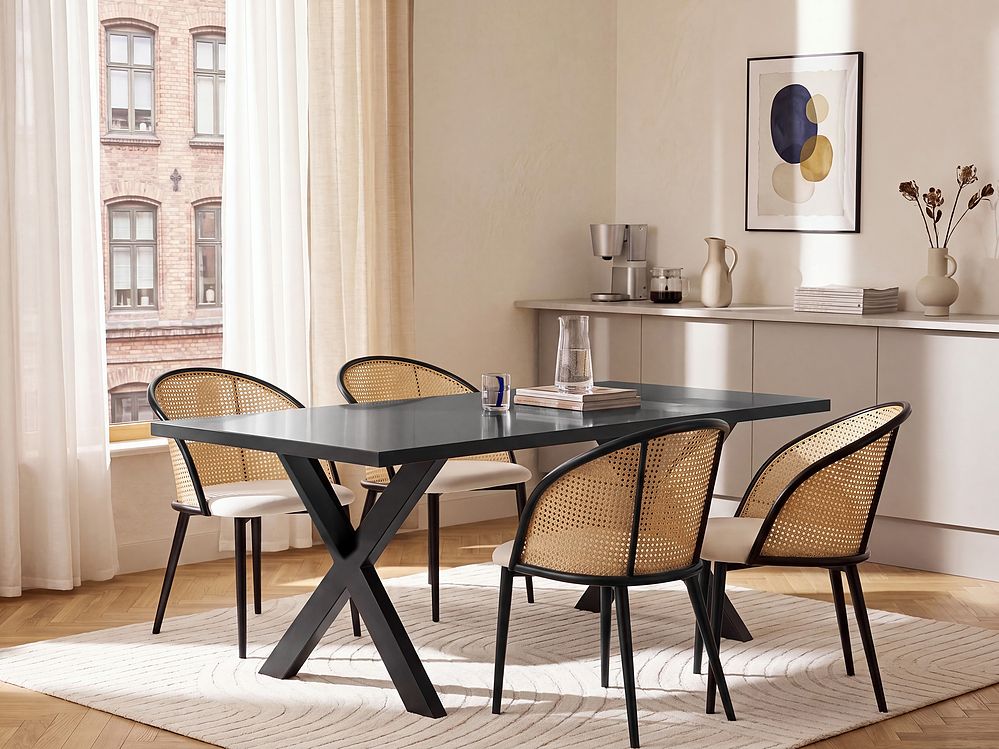 Dining Table LISALA Black 180 cm 100 cm